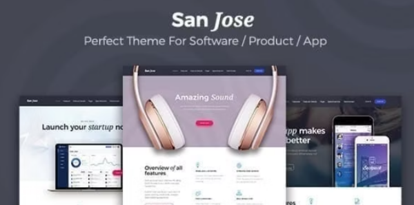 SanJose (v1.1.7) 创意多用途软件SaaS产品WordPress主题 - 着陆页主题