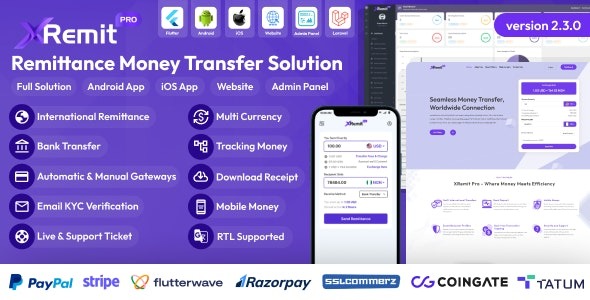 XRemit Pro v2.3.0 – 汇款转账完整解决方案