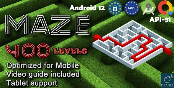 Maze 400 (Admob + GDPR + Android Studio) 2 July 2023 - 移动应用开发主题与插件套件