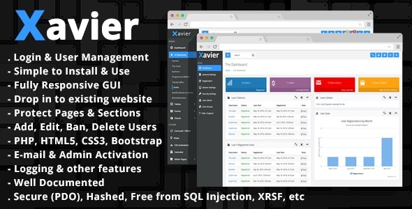 Xavier (v3.2.3) PHP登录脚本和用户管理后台面板