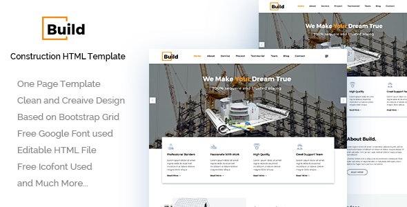 Build v1.0 Construction Building Company - 建筑建设公司WordPress主题