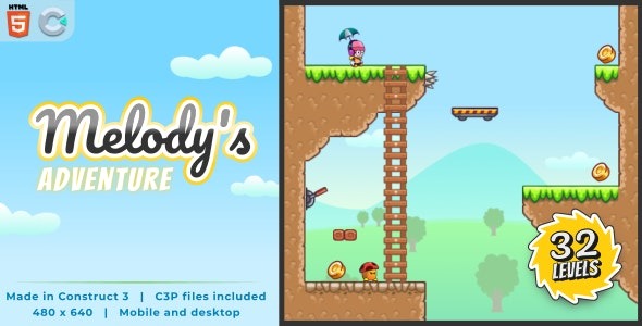 Melody’s Adventure v1.0 HTML5 Platform game - 一款HTML5平台跳跃游戏