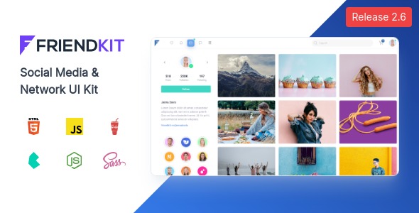 Friendkit v2.6.3 Social Media UI Kit - 社交媒体UI工具包