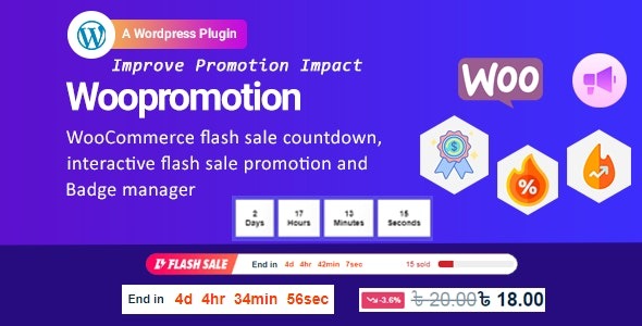 Woopromotion v1.0.7 WooCommerce产品促销销售倒计时和徽章管理器插件