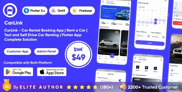CarLink v1.0 汽车租赁预订应用 | 租车 | 出租车和自驾车租赁 | 完整解决方案