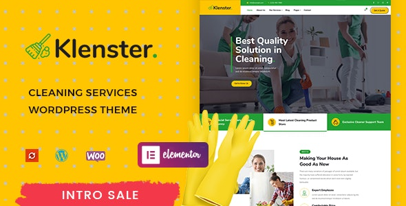 Klenster (v1.0.9) 清洁服务WordPress主题 - 专业清洁公司网站模板