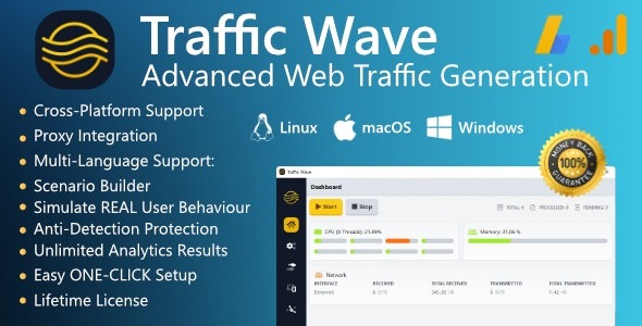 Traffic Wave v2.4.0 高级跨平台网站流量生成工具
