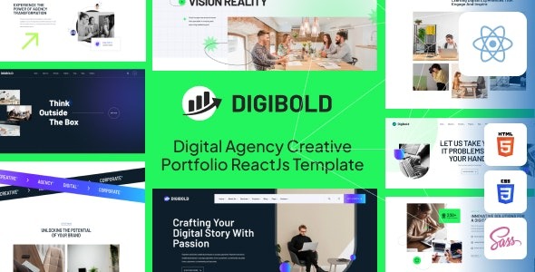DigiBold (v1.0.8) 数字机构创意作品集React Js模板