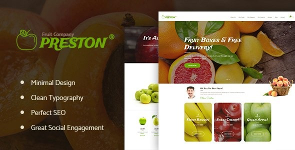 Preston (v1.1.9) 水果公司与有机农业WordPress主题