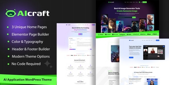 AIcraft (v1.0.1) AI应用与生成器WordPress主题