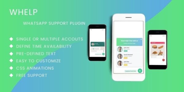 Whelp v1.0 JQuery WhatsApp帮助聊天插件 - 提供高效的WhatsApp客户支持解决方案