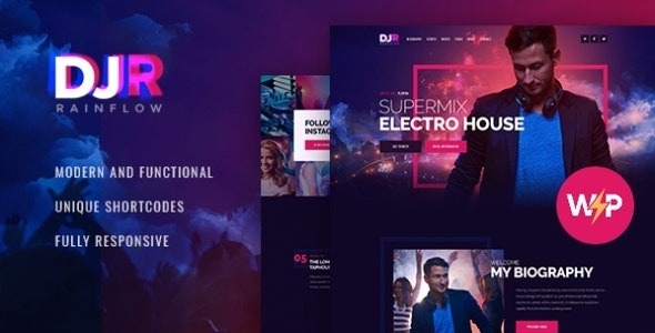 DJ Rainflow v1.3.13 音乐乐队与音乐人WordPress主题