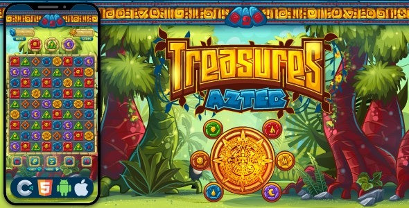 Treasure Aztec v1.0 Html5游戏, Construct 3 - 阿兹特克宝藏HTML5游戏模板