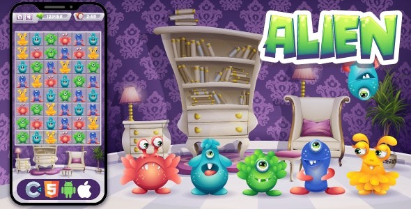 Alien Connect v1.0 HTML5游戏，Construct 3开发的太空冒险游戏