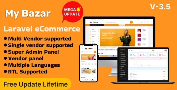 My Bazar v3.5 单商户与多商户 Laravel 电子商务平台