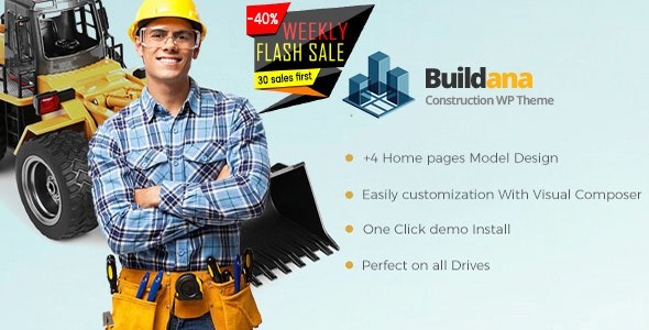 Buildana v1.6 建筑与施工WordPress主题 - 专业建筑公司网站模板