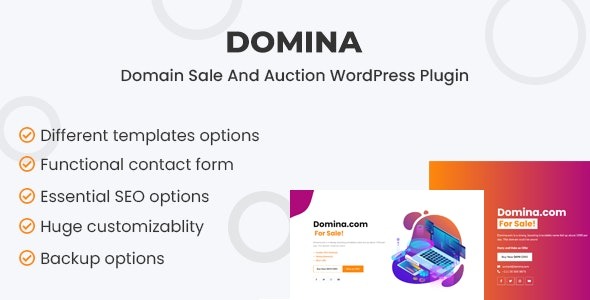 Domina Pro v1.1.0 - 域名销售和拍卖落地页WordPress主题