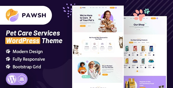 Pawsh (v1.0) 宠物护理服务WordPress主题