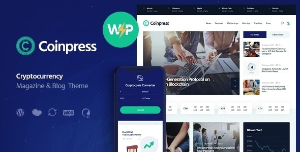 Coinpress (v1.0.11) ICO加密货币杂志和博客WordPress主题