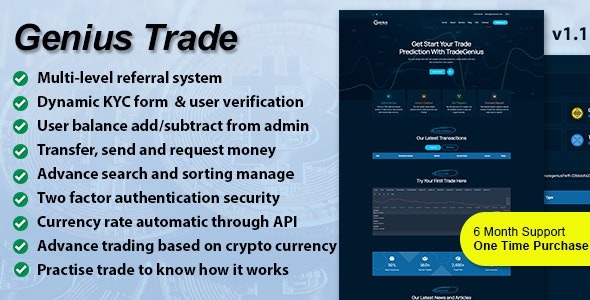 Genius Trade v1.1 Advanced Trading Platform - 高级交易平台WordPress主题