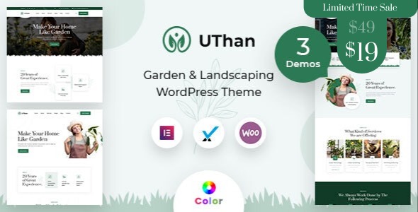 Uthan v2.0.1 园林绿化园艺WordPress主题 + RTL支持