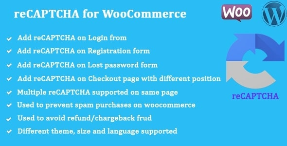 reCAPTCHA for WooCommerce (v1.2.2) - WooCommerce网站验证码安全防护插件