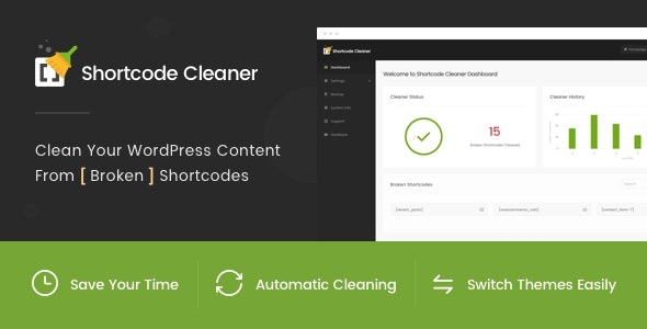 Shortcode Cleaner (v1.1.6) 清理WordPress内容中的损坏短代码