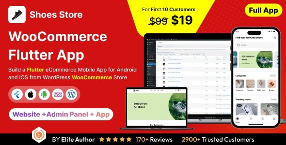 Shoes Store App v1.0 基于Flutter 3.x的电子商务商店应用（Android, iOS）与WooCommerce完整应用