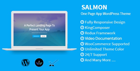 Salmon v1.7 单页应用WordPress主题 - 响应式设计与多功能集成