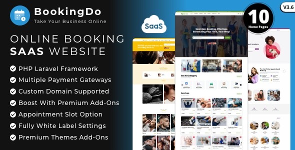 BookingDo SaaS (v3.6) 多业务预约调度与服务预订网站构建工具