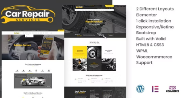 v5.4 Car Repair Services & Auto Mechanic WordPress Theme + RTL - 汽车维修服务与机械师WordPress主题