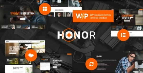 Honor v1.5.0 射击俱乐部和武器商店WordPress主题