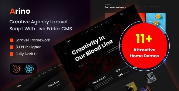 Arino v3.1 创意机构 Laravel 脚本与实时编辑器 CMS