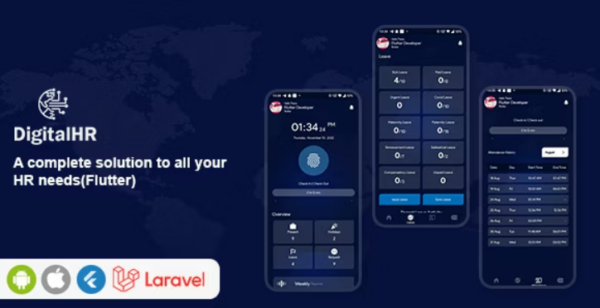 DigitalHR人力资源管理系统 - 2024年2月27日发布，Flutter开发的HR全面解决方案