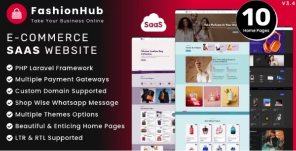 FashionHub SaaS (v3.6) 电子商务网站构建器，打造无缝在线业务