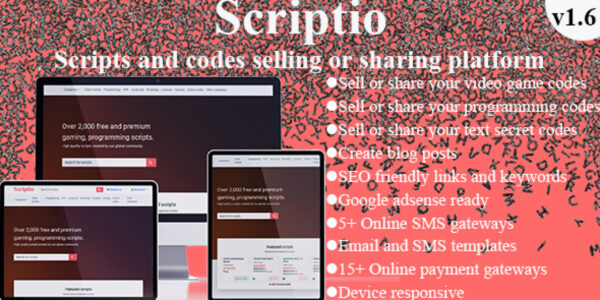 Scriptio (v1.6) 脚本销售平台 - 高效销售您的代码脚本