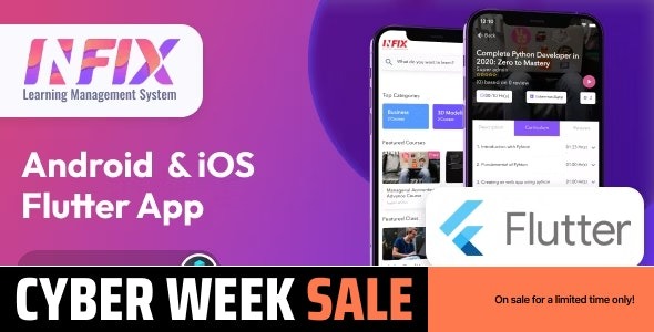 Infix LMS Flutter v1.7.0 Flutter移动应用安卓和iOS版 - 教育学习平台移动端解决方案