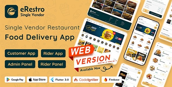 eRestro v1.0.7 单商家餐厅Flutter应用 | 带管理面板的在线订餐系统 | 网页版
