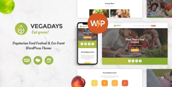 VegaDays v1.2.0 素食美食节与环保活动WordPress主题