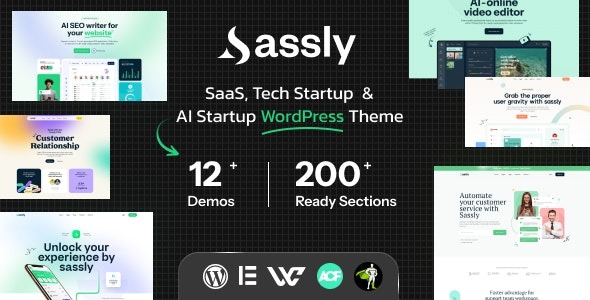 Sassly v1.2 SaaS, AI & Tech Startup Theme - 现代化科技创业WordPress主题