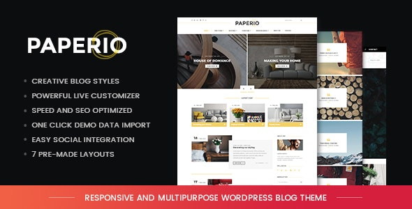 Paperio v2.6响应式多功能WordPress博客主题