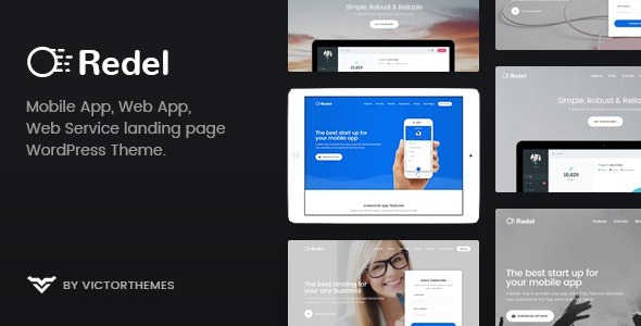 Redel v1.8.1 响应式应用着陆页WordPress主题 - 专为应用推广设计的现代化模板
