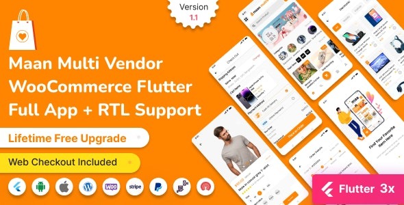 Maan multivendor v1.2 – 电子商务Flutter客户完整应用 | WooCommerce多供应商解决方案