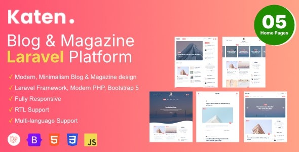 Katen v1.1.6 Blog & Magazine Laravel Script - 博客与杂志Laravel脚本