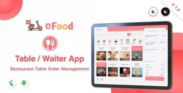 eFood Table/Waiter App v1.6 - 餐厅桌位与服务员管理应用