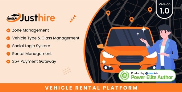 Justhire v1.0 Vehicle Rental Platform - 专业车辆租赁平台WordPress主题