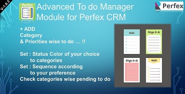 Advanced To do Manager Module for Perfex CRM v1.0.3 - Perfex CRM高级待办事项管理模块