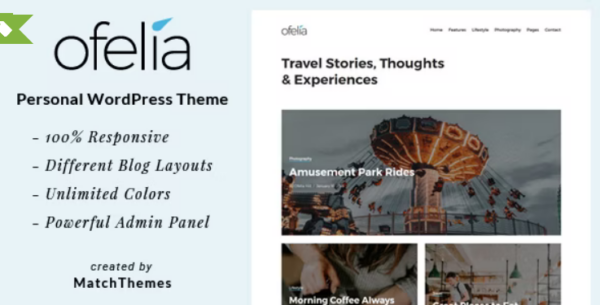 Ofelia (v2.0.6) 旅行个人WordPress博客主题