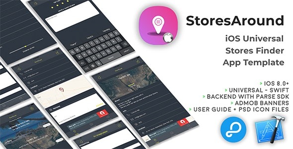 StoresAround iOS Universal Store Finder App Template (Swift) (25 July 2024) - iOS通用商店查找应用模板