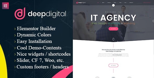 DeepDigital (v1.0.2) 网页设计机构WordPress主题